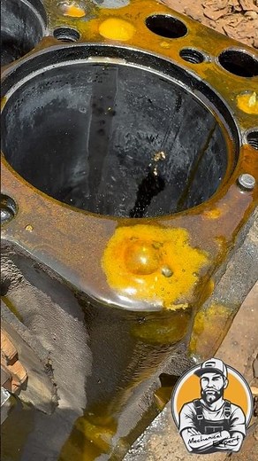 Severe Rust Removal on a Diesel Engine Block #shorts #mechanic