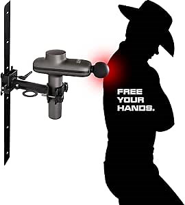 TOPOWN Metal Adjustable Massage Gun Wall Mount Holder, Alloy Steel Back Massager Gun Holder Hands Free Self-Massage with 2 Rails, Accommodates for Most Fascia Guns, Upgrade of Safety and Stability