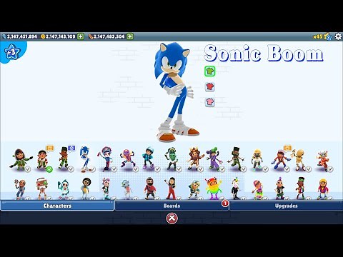 Sonic Boom in Subway Surfers Mod - All Characters Unlocked & All Boards Android Gameplay Guard Chase