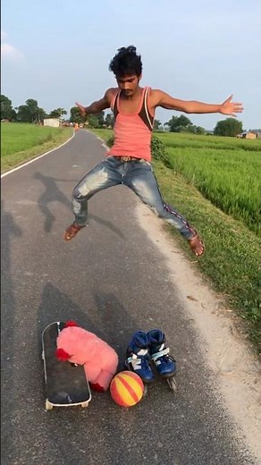 Stick Catch Challenge: Speed and Agility Required!!🛼🥵🥰#rollerblading#skating#funny#comedy#shortvideo