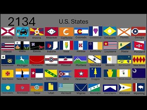 Future Evolution of all US State Flags (2025 - 2250)