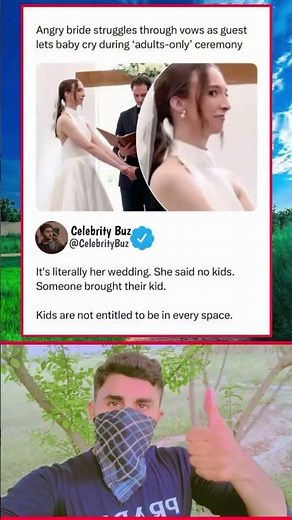 Angry Bride Gives Death Stare During Vows as Baby Cries at Adults-Only Wedding 😡👀