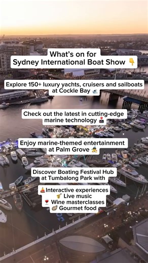 Heads up, Sydney! The #SydneyInternationalBoatShow is officially HUGE this year. Explore over 150 luxury yachts, cruisers and sailboats on the marina at Cockle Bay! Or head to Tumbalong Park for the brand new Discover Boating Festival Hub, featuring @wineselectors masterclasses, live music, gourmet eats & more. 📆 13 Nov - 16 Nov 🔗 Details and tickets: https://bit.ly/boat-show-2025 #sydneyboatshow #darlingharbour #luxuryyacht #boatinglife #sydneyevents #discoverboating | Darling Harbour, Sydney