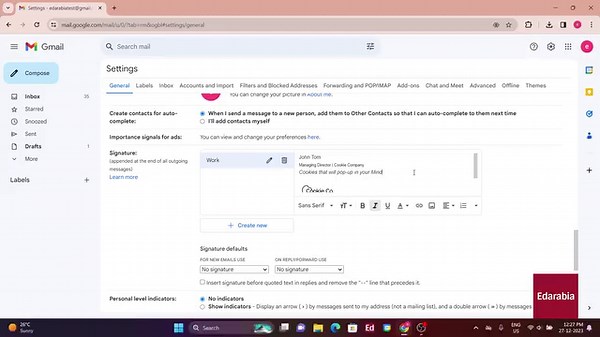 Learn how to add a signature in #Gmail and make your emails stand out. In this concise tutorial, we'll streamline the process of adding personalized signatures to your Gmail account, catering to both beginners and seasoned users. We'll guide you through the steps, starting from accessing the settings by clicking the gear icon in the top right corner to crafting a work signature with customization options like font, style, colors, and even logo insertion. Learn how to create multiple situational 