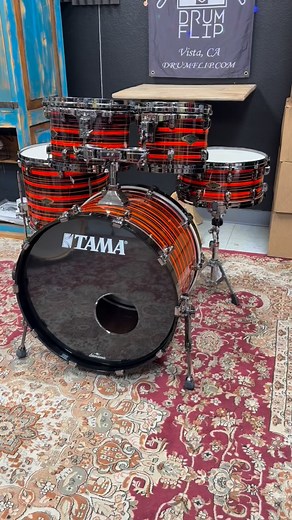 54 reactions | $1695 Tama Starclassic Neon Orange Oyster 5pc drum...