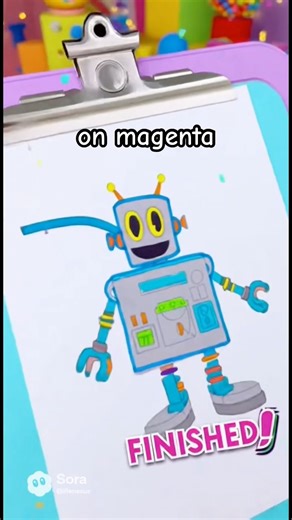 Drawing a Cute Robot With a Giant Marker?! | POV Art Challenge