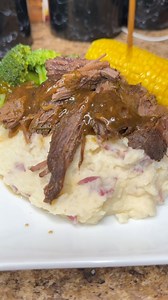 Mississippi Pot Roast 3 Pound Chuck Roast Avocado Oil Season To Taste, It’s A Big Piece of Meat So Don’t Be Shy: Kosher Salt Onion Powder Garlic Powder White Pepper Smoked Paprika Sear on all sides, for about 3 minutes. Take it out the pot and add: 1 Onion (Sliced) 5 Garlic Cloves (Smashed) 2 Cups Of Beef Broth 2 Cups of Water Rosemary & Thymes 1 Pack of Au Jus Gravy Mix 1 Pack of Ranch Seasoning 4 Pepperoncini’s 1/4th of The Pepperoncini JUICE. Cook in the oven on 350 for about 4 hours. Half wa