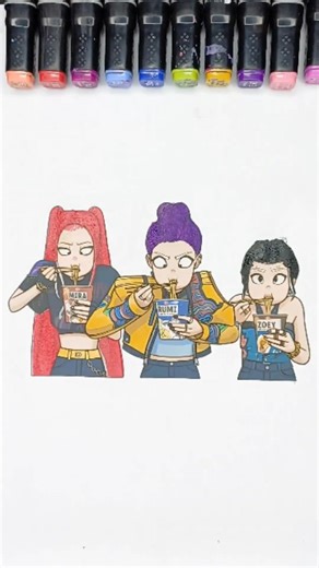 AHS Colours on Instagram: "Rumi,Mira x Zoey new rainbow 🌈 techniques ||Kpopdemonhunters"