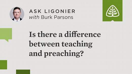 Is there a difference between teaching and preaching? Watch as Burk Parsons identifies an important distinction between the two. The next time a biblical or theological question comes up, remember to ask Ligonier. Just message us. | Ligonier Ministries