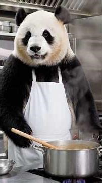 panda cooking food #aivideo #panda