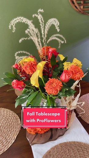 Moody fall outdoor tablescape w/ @Proflowers 🌹🍂✨ #falltablescape #fallwithproflowers #ad