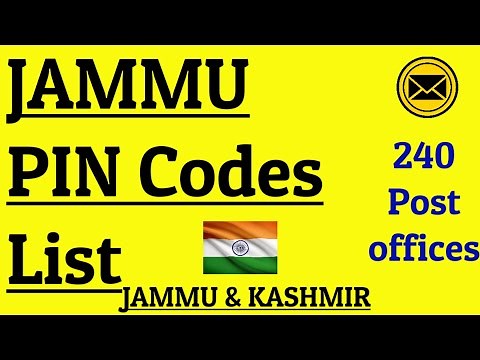 JAMMU PIN Code s List || JAMMU AND KASHMIR || 240 Post Offices.