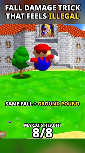 Mario 64 Fall Damage Trick That Feels Illegal 😳 #shorts #mario64
