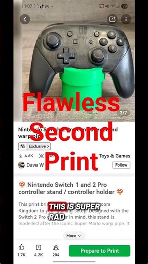 NINTENDO SWITCH Controller Stand #shortsfeed #3dprinting #mario #bambulabs #dailyshorts #hobbies