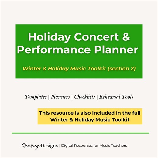 Holiday Concert and Performance Planner for Music Teachers | Winter Music Toolkit - Section 2 - Etsy Canada