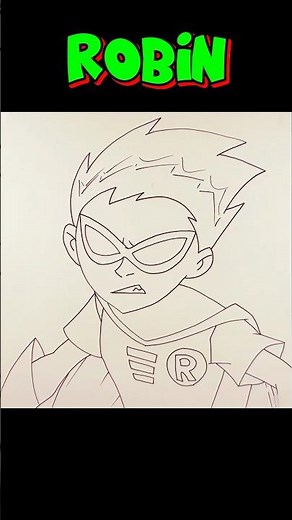 How To Draw ROBIN BOY WONDER | Teen Titans #teentitans #robin #shorts