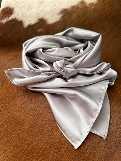 Silver Gray Western Wild Rag: Cowboy Cowgirl Bandana Scarf; 100 Percent Silk - Etsy