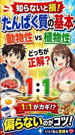 【栄養の新常識】どっちが良いの？😱 筋肉と健康を作る「動物性と植物性たんぱく質の黄金バランス」