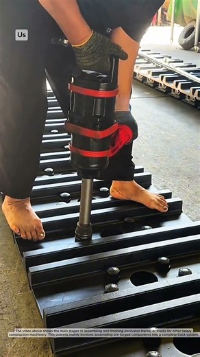 The process of assembling excavator tracks