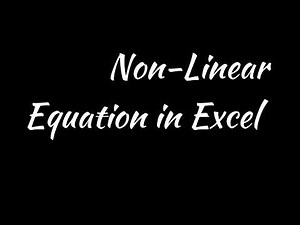 Solve non-linear equations in Excel