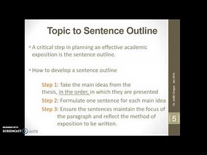 Classification:Topic to Sentence Outline