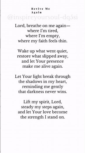 Revive Me Again -A Christian poem