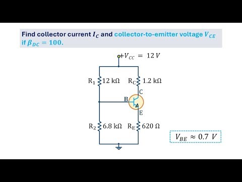 How to calculate collector current and collector-to-emitter voltage in voltage-divider bias BJT