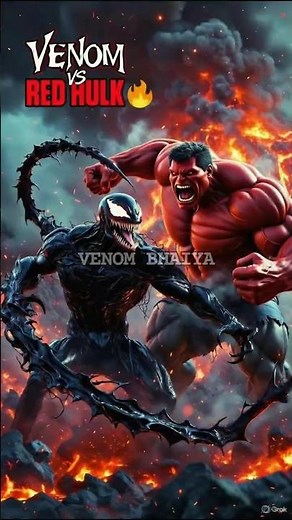 Venom Battles Volcano Red Hulk 😱 | Epic AI Fight
