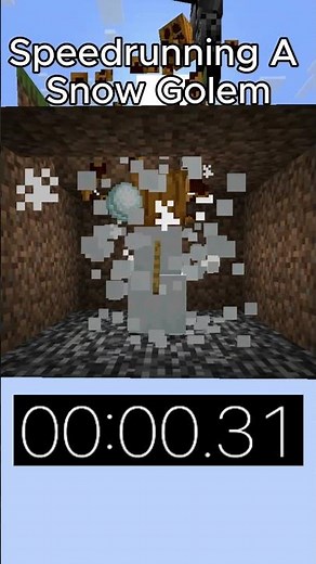 Speedrunning a Snow Golem #minecraftshorts #speedrun