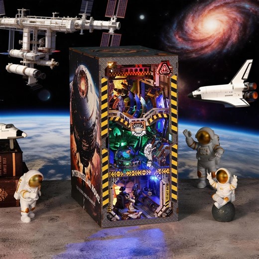 Space Station Book Nook–handmade Sci-fi Miniature Diorama With LED Lights, Interstellar Adventure Bookshelf Insert, Gift for Space Lovers - Etsy