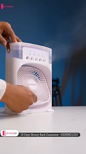 Mini USB Fan with Mist Water Spray Mini Cooler for Office Kitchen and Home In just Rs 2799 with 10 Days Money Back Guarantee for Customer Satisfaction. Features: Air Humidifier: The air humidification function helps to maintain a balanced level of moisture in the air, preventing the air from becoming too dry. This is particularly beneficial for people who suffer from dry skin, allergies, or respiratory issues. The humidifier function releases a fine mist of water vapor into the air, creating a m