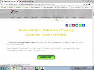 Performance Testing Using LoadRunner (Advanced + Basics) - Regular Online Sessions