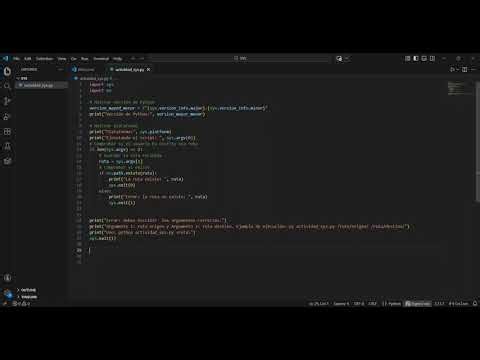 Programa Python con el modulo SYS