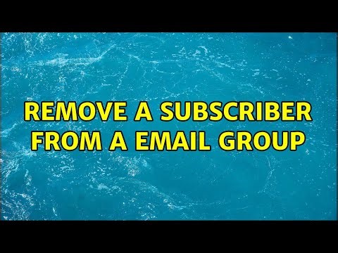 remove a Subscriber from a Email Group