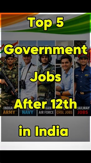 Top Govt Jobs After 12th 🇮🇳 | Army • Navy • Air Force #shorts #job