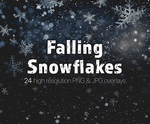 Falling Snowflake Photo Overlays: Winter Photography Effects (PNG, JPG) - Etsy