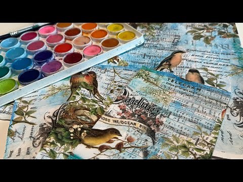 Let’s use Tim holtz collage paper on fabric and paper
