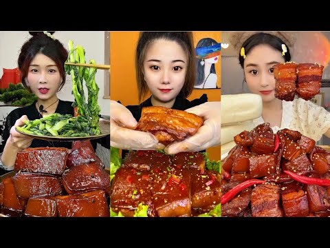Real Mukbang:) Spicy Braised Pork Belly Eating Challenge EatingSounds | Asmr Mukbangs