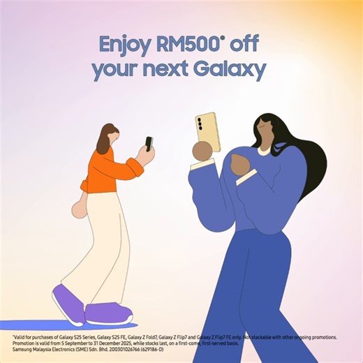 ✨ Explore the Galaxy, unlock rewards! ✨ Download the Try Galaxy app, complete the steps, and redeem a RM500 e-voucher for your next Galaxy device. 🚀💫 📅 Promo runs 5 Sept – 31 Dec 2025. T&Cs apply. Visit trygalaxy.com today! | Samsung