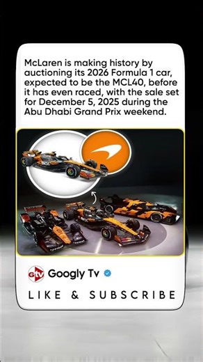 McLaren is making history by auctioning its 2026 Formula 1 car #f1