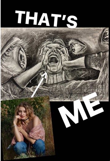 Charcoal is fun. But Terri thinks stealing teeth is fun-er. #art #charcoaldrawing