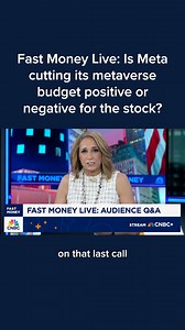 What does Meta cutting its metaverse budget mean for the stock? "Fast Money" trader Karen Finerman weighs in. cnb.cx/48zDU10 | CNBC