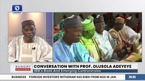 4.4K views · 57 reactions | "IBB's book launch was a way of paying criminality big dividends in public space and those who were there was a parade of those leaders whose acts of commission and omission got Nigeria to the mess it is now. If given the opportunity to attend I would not have gone there." Prof. Olusola Adeyeye, Former Federal Lawmaker #seunokinbaloye #SundayPolitics #channelstv | Seun Okinbaloye | Facebook