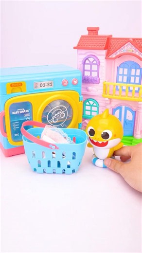 Pinkfong Baby Shark Smart Washing Machine Toy Miniature Unboxing with Review ASMR Video #toys