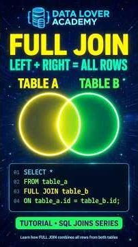 FULL OUTER JOIN in SQL Explained | FULL JOIN with Practical Example | SQL Interview 2026