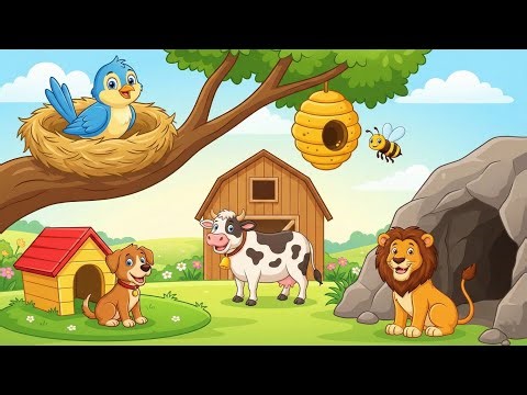 Animals and Their Homes | Learn Where Animals Live | Kids Learning