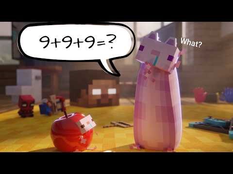 Foolish Axolotls Don't know Math🤣👌 [Parotter's Best funny #minecraft #shorts animations]