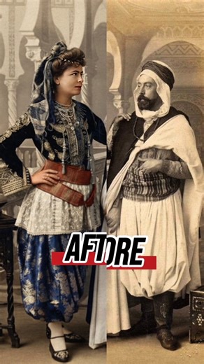 A Man and Woman in Traditional Algiers Clothing (Before & After Colorization)