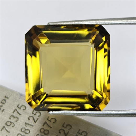 16.77 Carat Natural Honey Quartz Asscher Cut Faceted Gemstone | Golden Yellow Quartz | 15.86x15.95 Mm Loose Stone for Jewelry Making. - Etsy