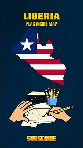 Liberia’s flag inside its map! A proud symbol of freedom and resilience. ⭐🇱🇷 | Flag & Flag